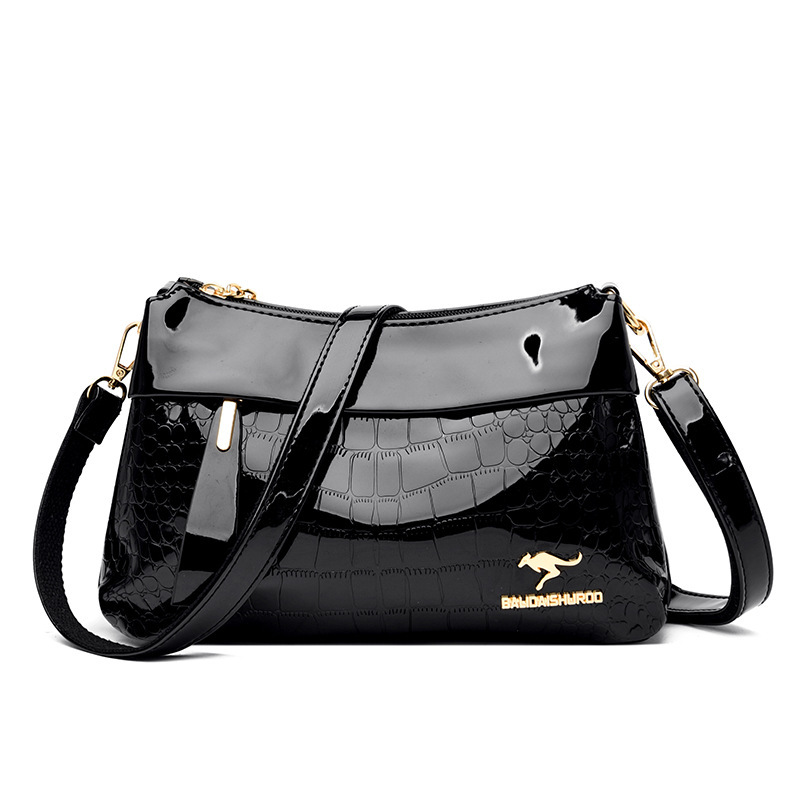 Women's Bag 2021 New Mother Bag Cross-Border Fashion Patent Leather Glossy Middle-Aged Women's Bag Simple Crossbody Handbag