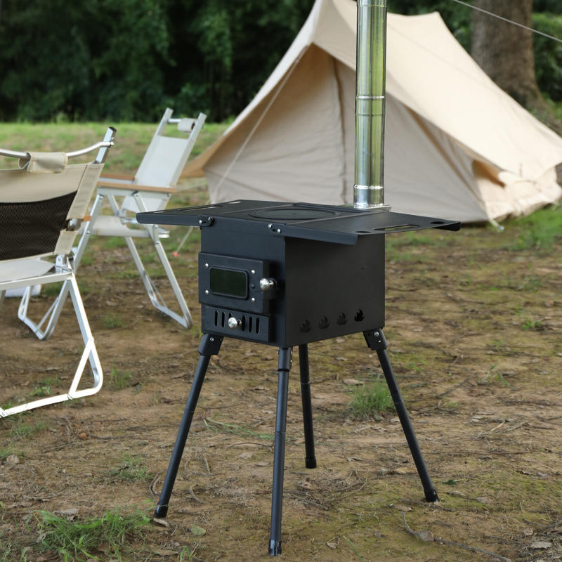 柴火炉户外野营折叠野炊烧烤炉露营野餐便携帐篷取暖加高脚加长柱