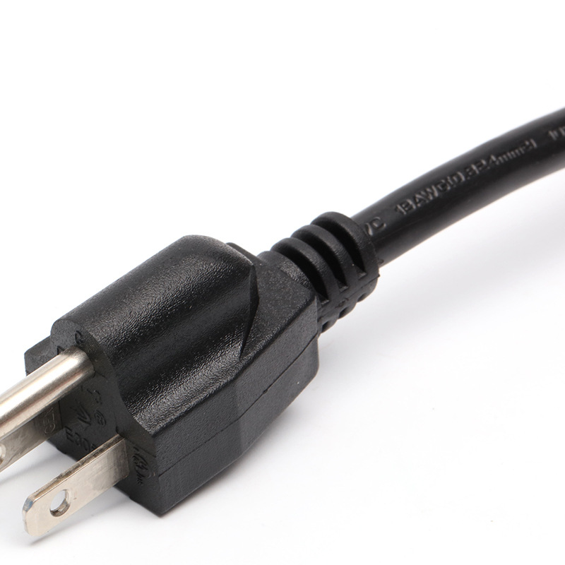 美规插头电源线 美标ul三插电源线 美式三芯电源线单头插头线