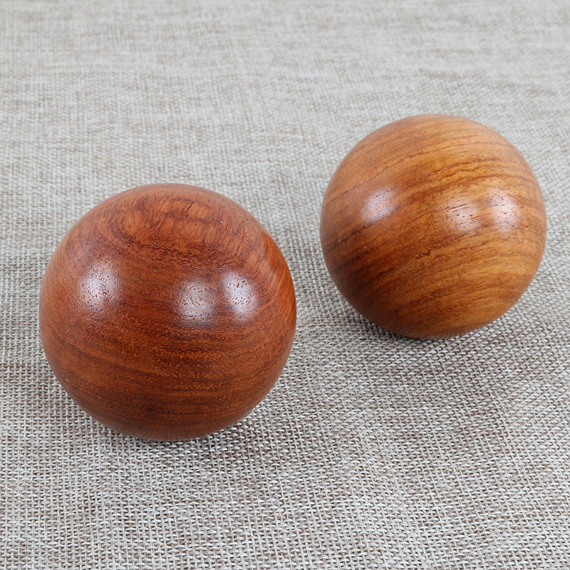 实木健身球手球 一对 中老年人 活络保健球 花梨木实心按摩球把玩