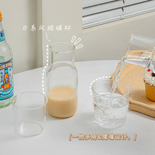 日式一人饮玻璃杯壶可爱少女心家用牛奶杯韩版ins果汁红酒杯子