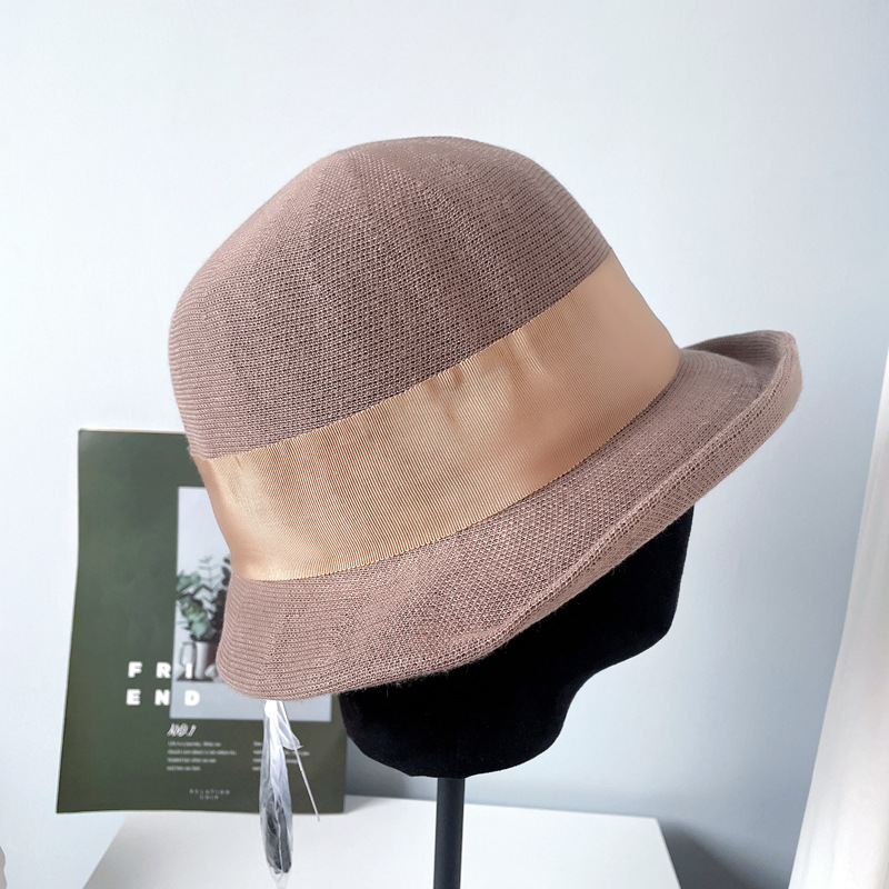 日本人气新品孙俪娘娘同款针织渔夫帽女软边可折叠小礼帽百搭盆帽