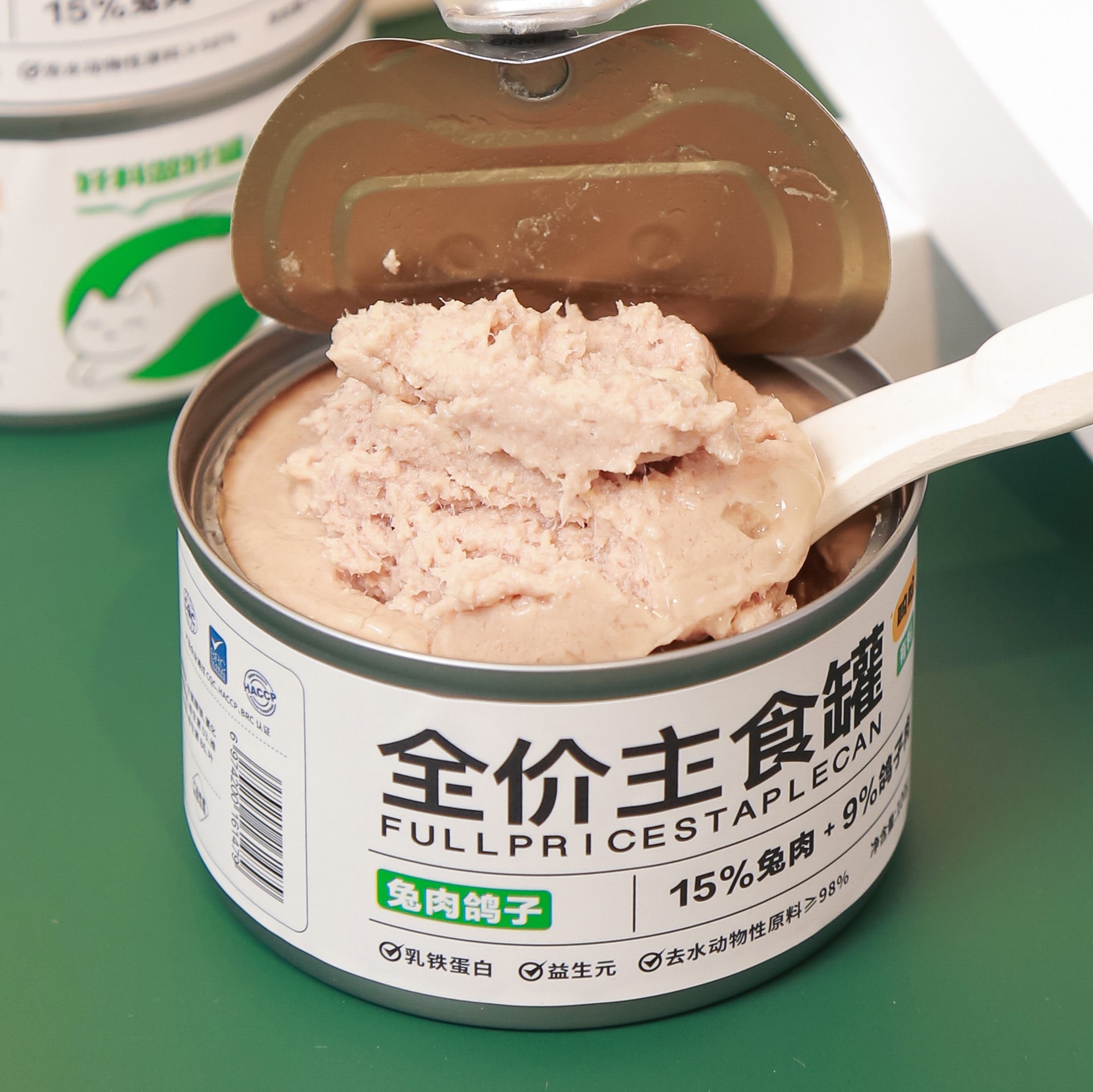 呜哈猫猫主食罐头批发幼猫奶糕罐头离乳发育纯肉慕斯罐100g代发