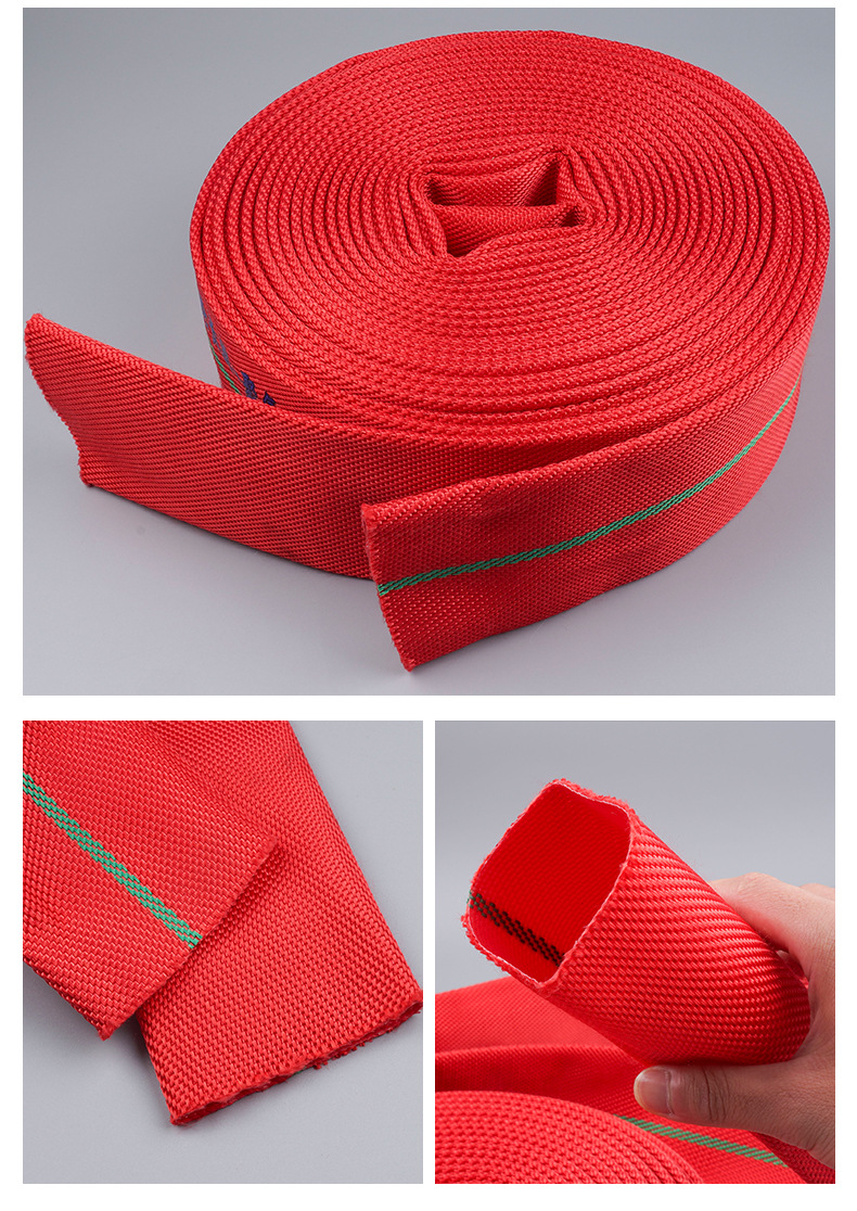 定制13-65型红色消防水带 消防队国标聚氨脂有衬里轻便型消防水带
