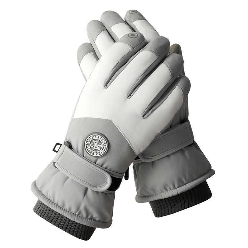 冬季滑雪手套防水触屏加绒厚冬天户外骑行电动车防风防寒保暖手套