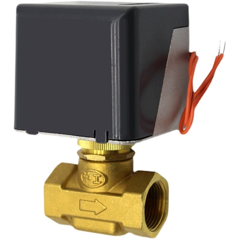 上海沪工黄铜电动二通阀vb3200-16t中央空调暖通dn2025电动两通阀