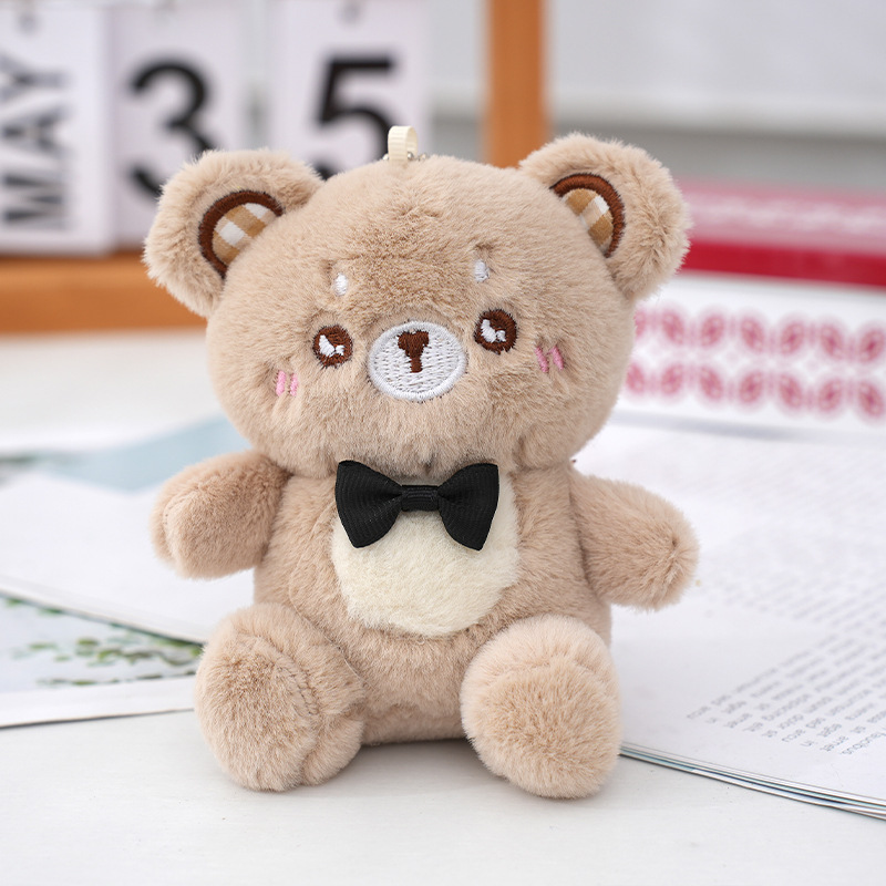 网红毛毛熊汽车钥匙扣挂件卡通小熊毛绒玩具书包饰品配件玩偶公仔