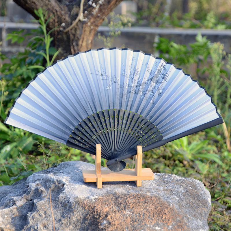 汉服古风扇子日式折扇中国风小扇子男女绢布折叠扇子批发装饰舞蹈