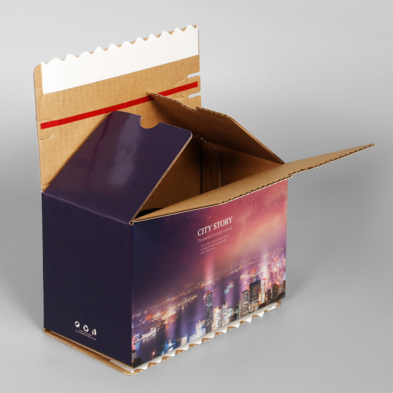 化妆品电商物流快递纸箱 一撕拉免胶带防盗 拉链邮政3层5层快递盒