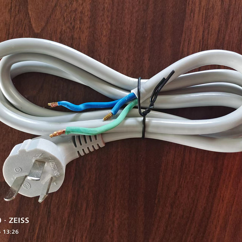 纯铜铝三芯三插带插头大功率空调电源延长线电器通用连接线裸尾线