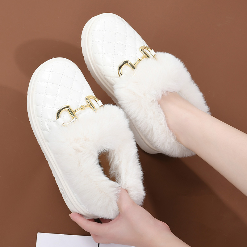 [One Piece Dropshipping] New Autumn and Winter Women's Snow Boots Women's Shoes Cotton-Padded Shoes Velvet Thermal Non-Slip Women's Cotton Shoes Women's
