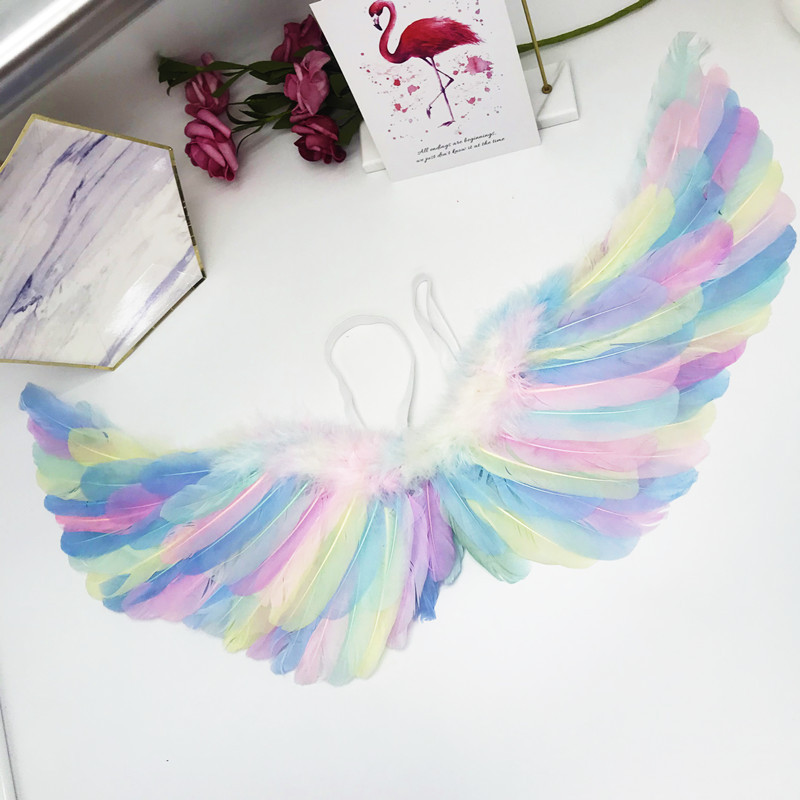 Little Girl Feather Angel Wings Decorations Unicorn Headband Magic Wand Hair Accessories Little Fairy Dress up Set