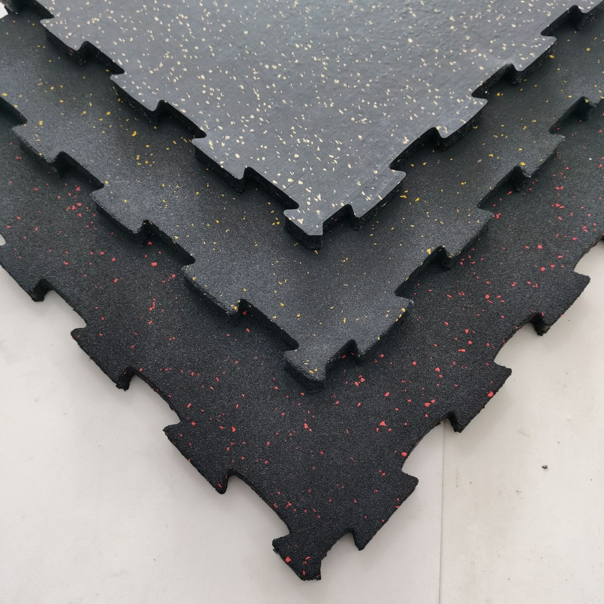 健身房橡胶锁扣地垫室内外缓冲减震运动地板健身房瑜伽房橡胶地垫