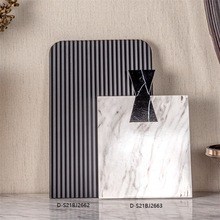 现代北欧轻奢长方形黑白大理石纹砧板摆件树脂工艺品家居软装饰品