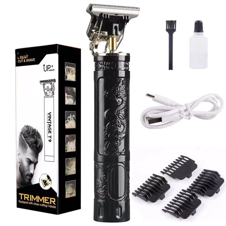 T9 Cross-Border Electric Hair Clipper Engraving Mark Electric Clipper Oil Head Electrical Hair Cutter Bald Head Hair Clipper Rechargeable Razor