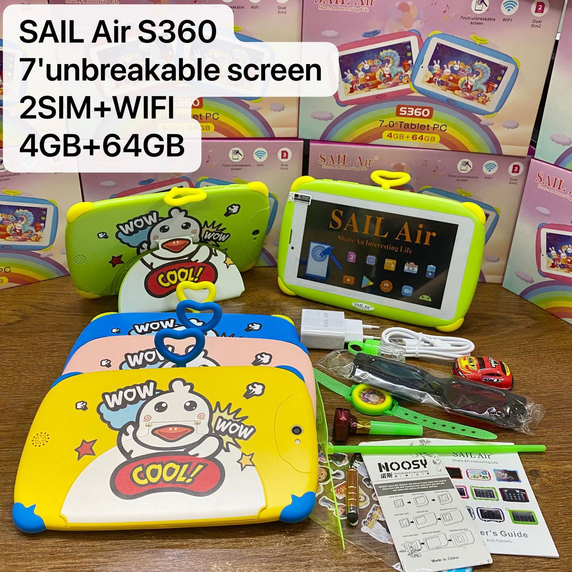 sail air s360 unbreakable screen export 7inch kids tablet pc
