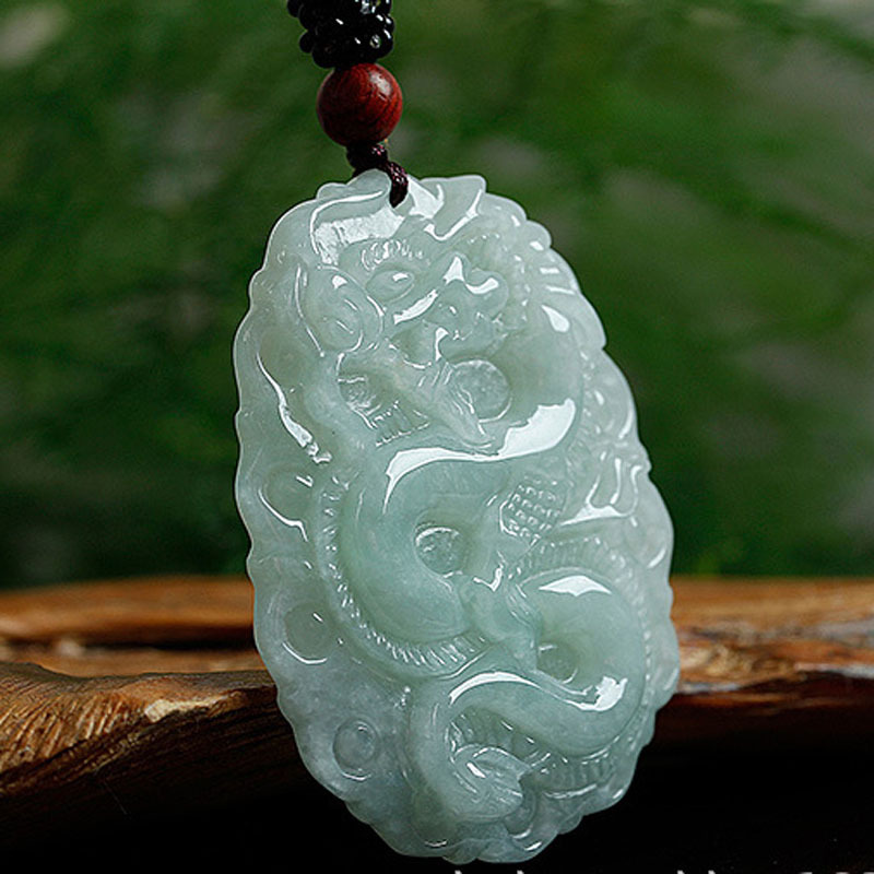 翡翠龙牌吊坠生肖玉龙挂件缅甸翡翠a货玉石龙玉佩男女款