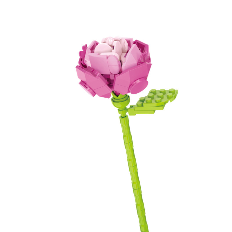 兼容乐高积木花束摆件模型diy拼装情人节表白礼物仿真花玩具