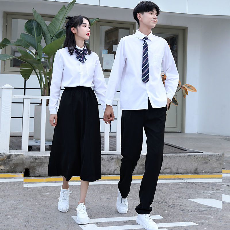 毕业班服学院风校服套装高中生季中学生夏季衬衫大合唱演出服长裙