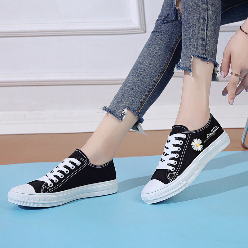 Commuter 2022 Casual Low Women's Shoes Spring Casual Shoes Women's Cross-Border Lace-up Student Sports Women's Board Wholesale Top Canvas