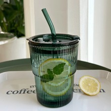 玻璃杯高颜值竹节杯家用咖啡杯水杯杯子玻璃吸管杯礼品创意