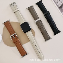 适用于applewatch8头层羊皮表带s7苹果手表iwatch9se柔软表带男女