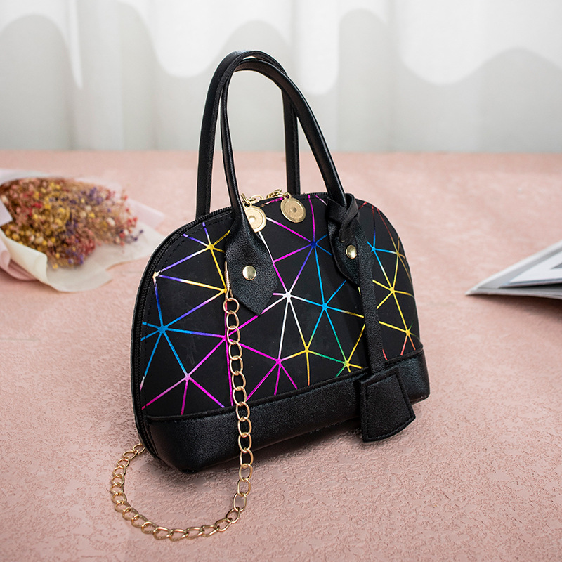 Wholesale Fashion Plaid Printed Handbag 2022 Contrast Color Shell Bag Geometric Pattern Mini One Shoulder Phone Bag