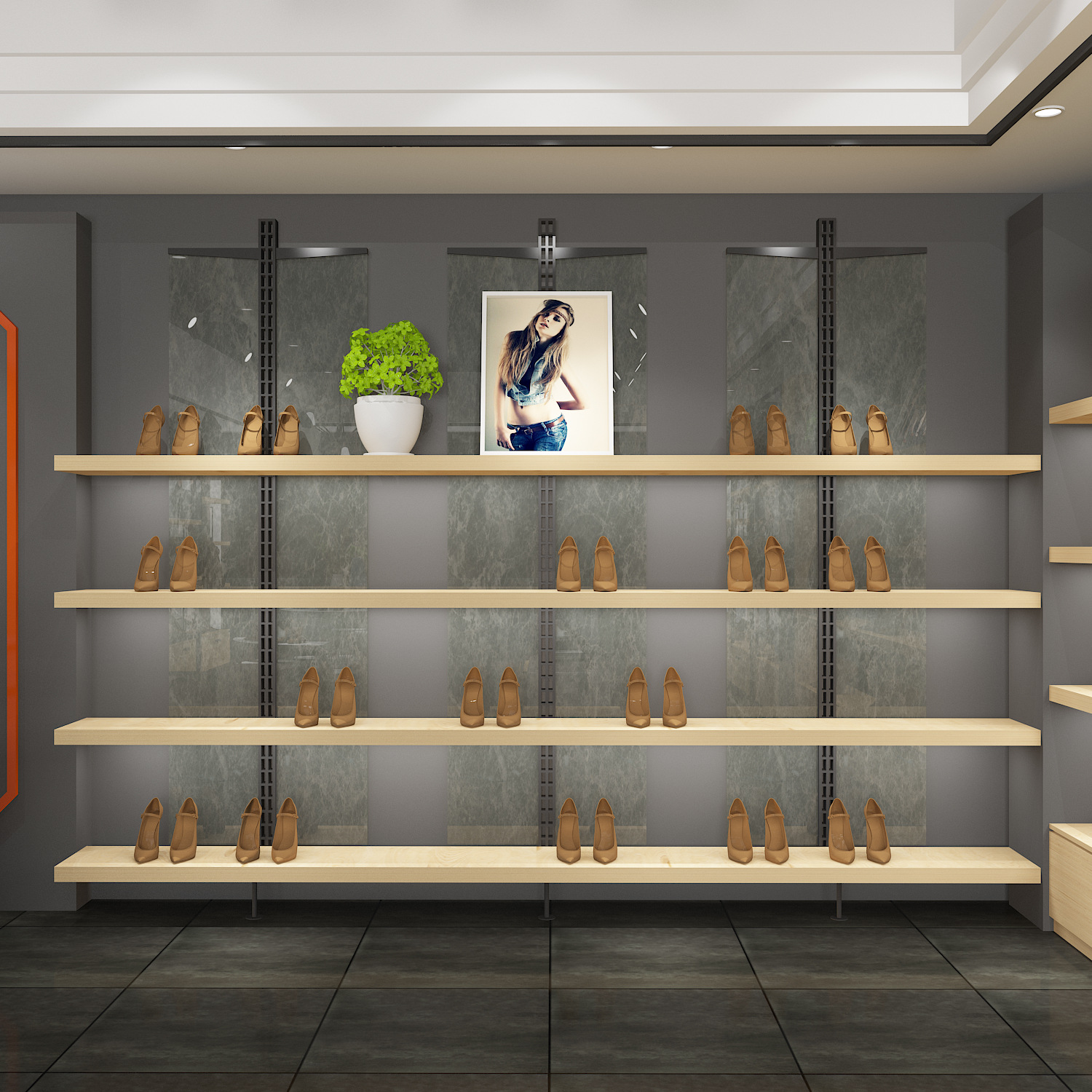 定制鞋店烤漆展示柜 包包货柜展厅鞋子展柜陈列柜 商超服装展示架