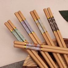 楠竹耐高温防霉家庭装家用筷子家用筷子无蜡健康防滑筷子无漆中式
