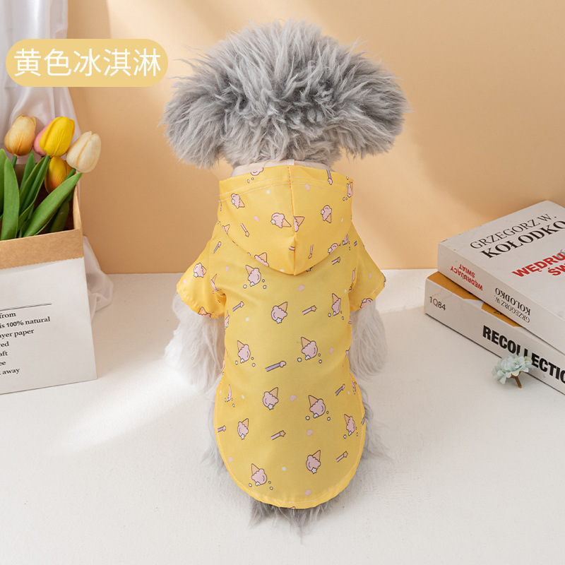 Puppy Raincoat Four-Legged Waterproof Teddy Poncho Pet Rainy Day Clothes Small Medium Dog Bichon Dog Clothes