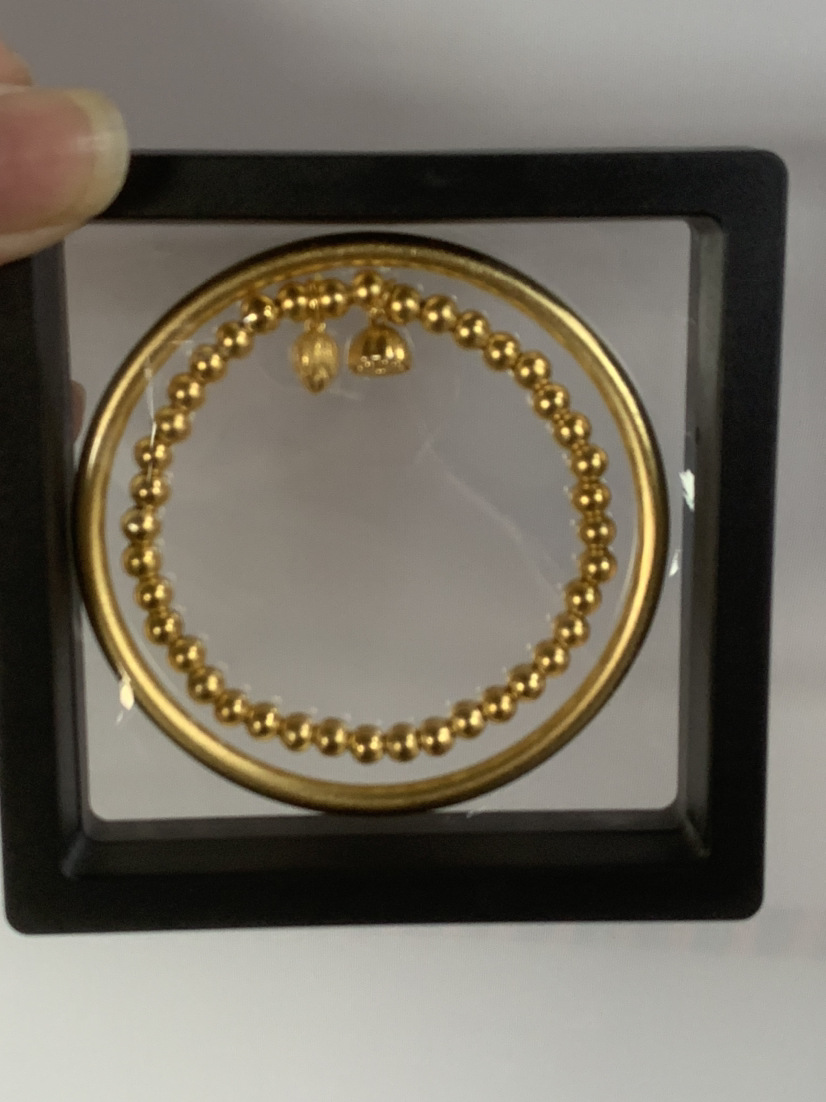 Tik Tok Live Stream Women's Laser Bead Simulation Gold Petty Gold Bracelet Vietnam Placer Gold Broken Silver Several Two Countries Trendy Bracelet