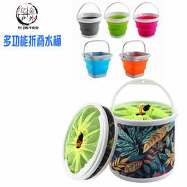 可折叠水桶便携式户外钓鱼桶家用大容量水桶车载旅行加厚手提鱼桶