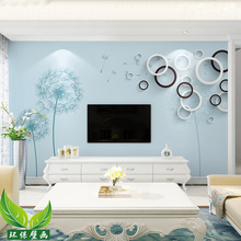 简约现代电视背景墙壁布5D立体墙布客厅沙发影视墙纸壁纸立体壁画