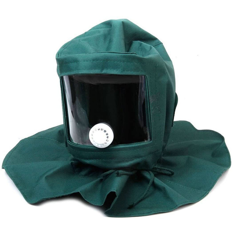 跨境户外工业防粉尘隔离帽喷漆帽防雾帆布喷砂防护帽防尘防虫帽