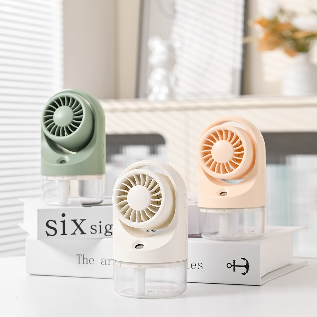 新款喷雾空调扇 usb充电桌面迷你风扇大风静音长续航加湿器小风扇