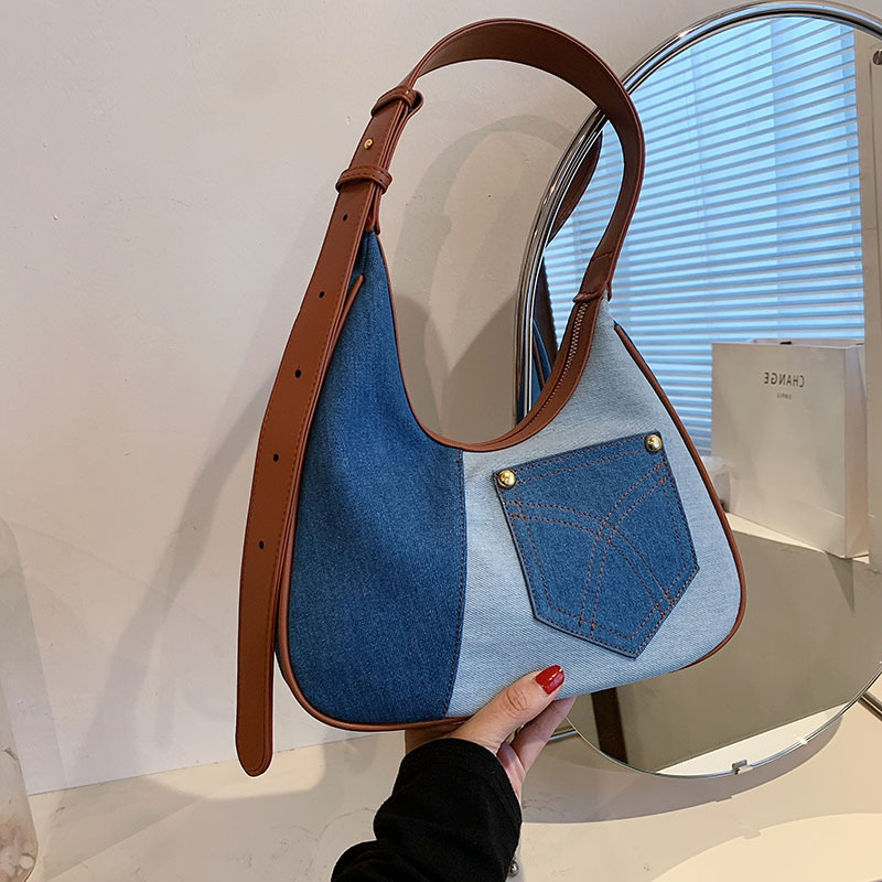 大容量牛仔布包包女2023新款时尚今年流行百搭腋下单肩包-阿里巴巴