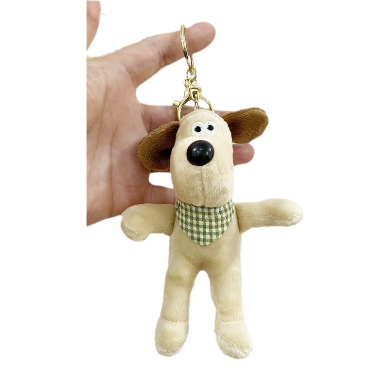 Cute Wallace and Gromit Plush Pendant Cartoon Figurine Doll Prize Claw Doll Plush Toy Key Chain Girls' Gifts