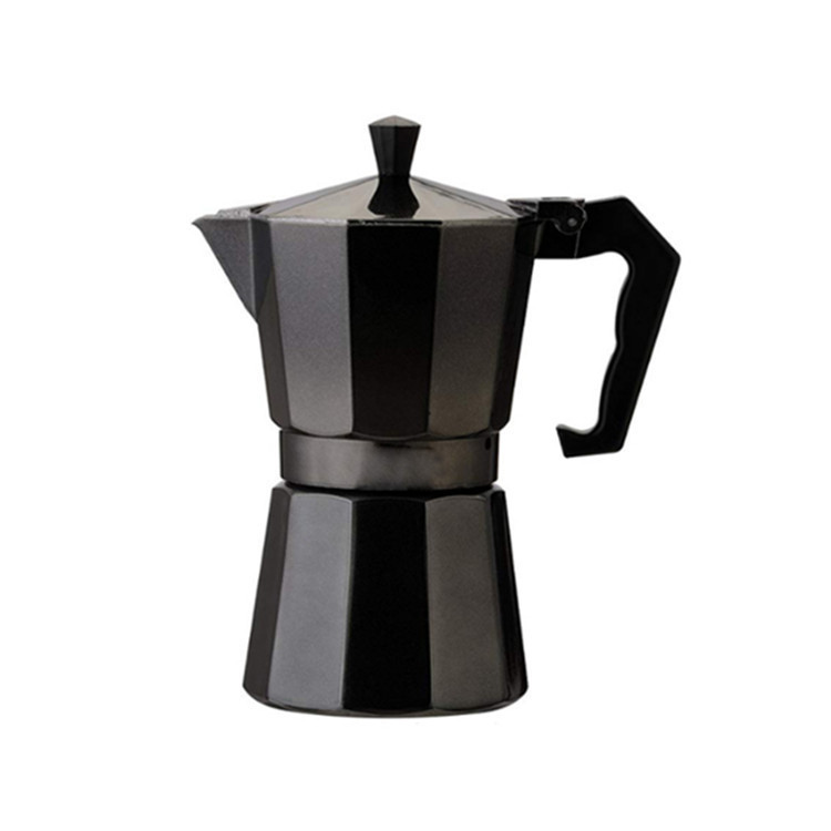Mayika Cross-Border E-Commerce Black Mocha Coffee Pot Italian Octagonal Pot Factory Wholesale
