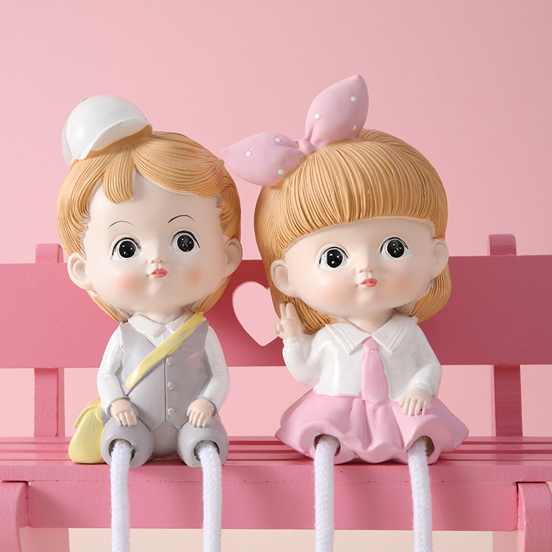 创意love男孩女孩树脂工艺品摆件可爱情侣娃娃客厅玄关装饰品礼物