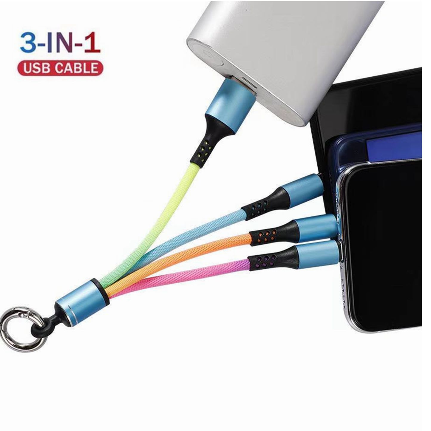 Gift Data Cable Woven Three-in-One Data Cable Android Type-c Three-in-One USB Data Cable Cross-Border Wholesale