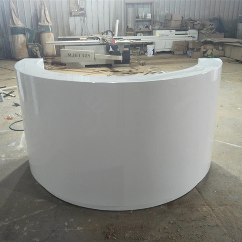 圆弧收银台半圆形办公桌弧形时尚接待台半前台公司服务收银桌酒店