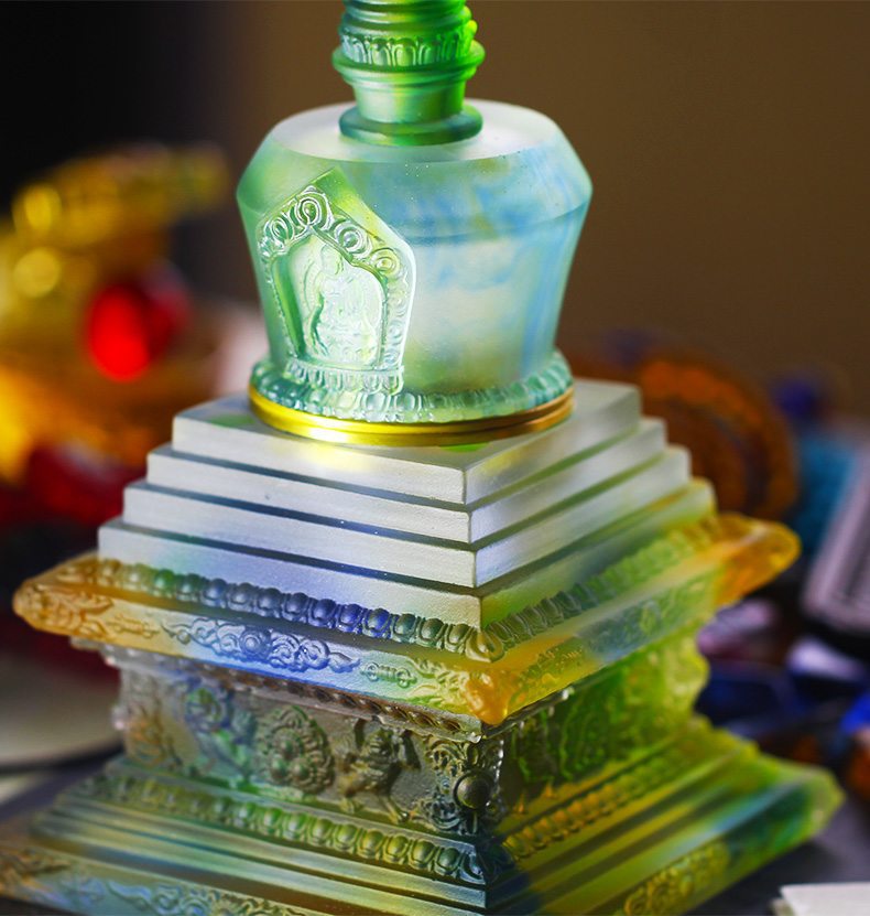 装藏琉璃舍利塔菩提塔居家佛堂寺庙摆放藏传供佛供具工艺用品摆件