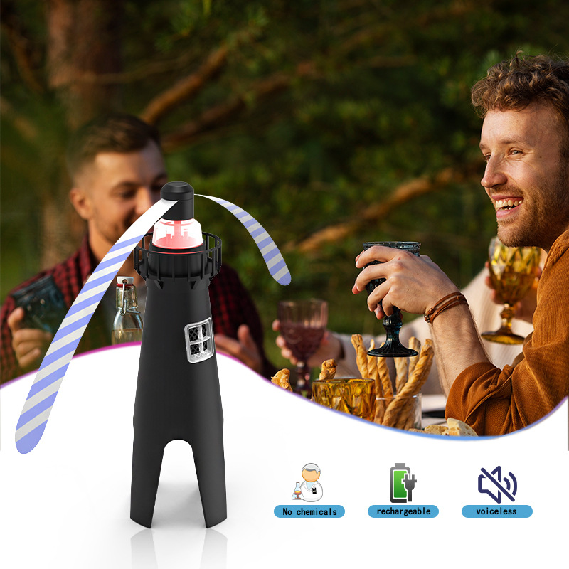 跨境新品飞虫驱赶器 可充电家用自动捕蝇器 苍蝇风扇多功能驱蝇器