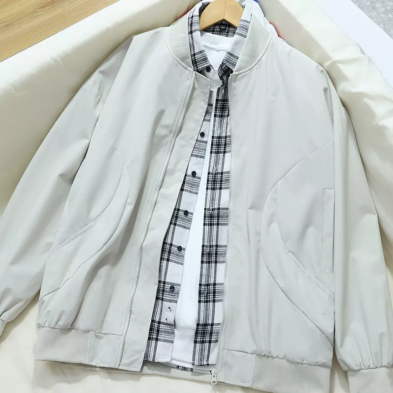 跨境新款运动休闲棒球服春秋冲锋衣夹克潮黑色军绿色耐磨