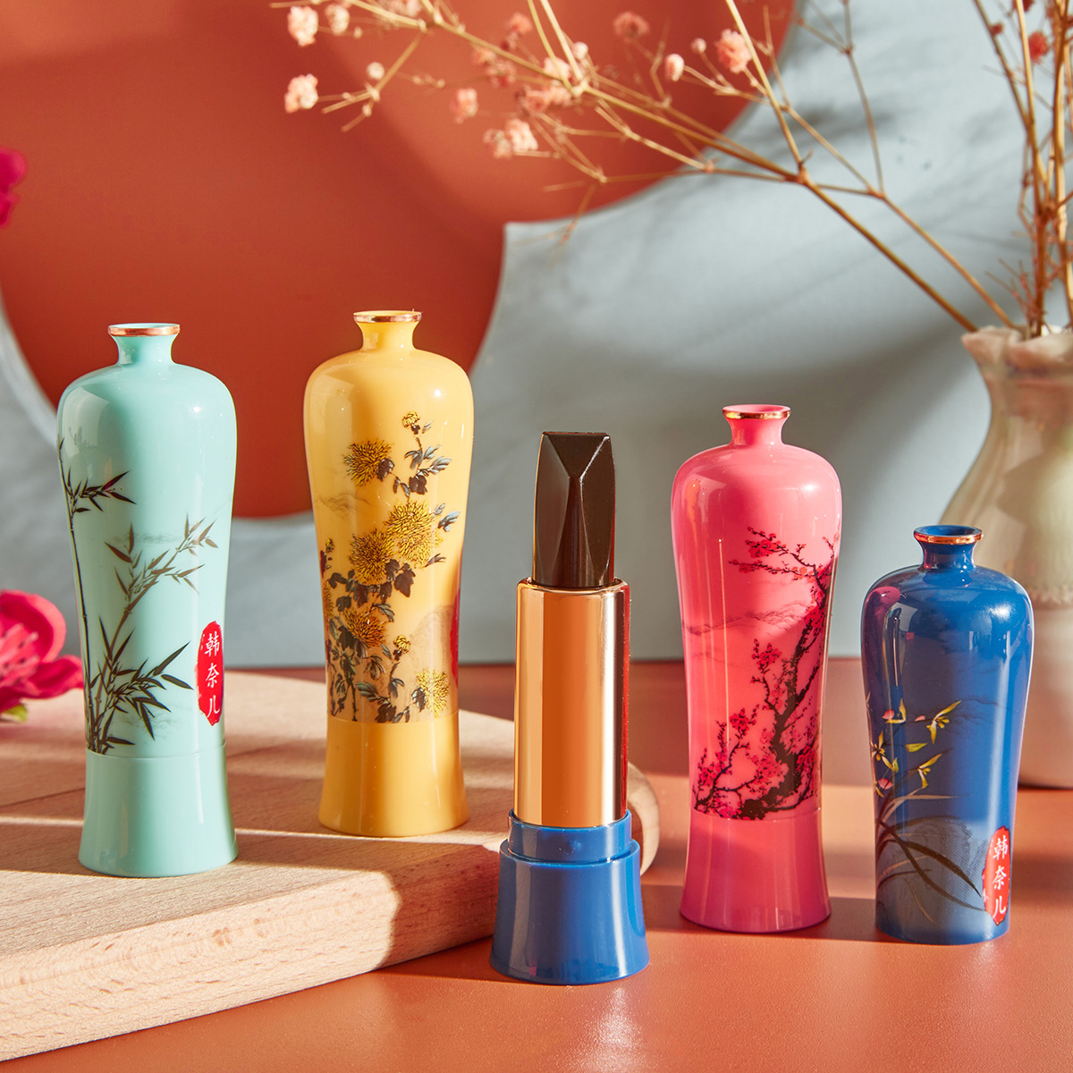 韩奈儿古风三色口红温控变色防水不易掉色滋润唇膏化妆品厂家直销