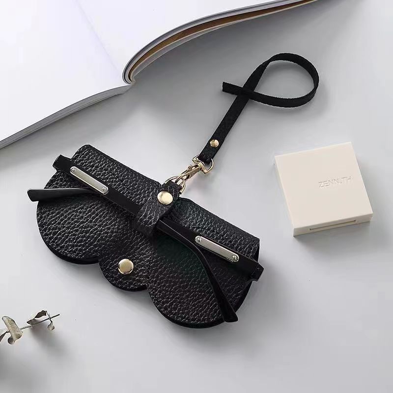 New Pu Sunglasses Bag Portable Glasses Case Sunglasses Protective Cover Cute Glasses Clip Women Simple Glasses Bag