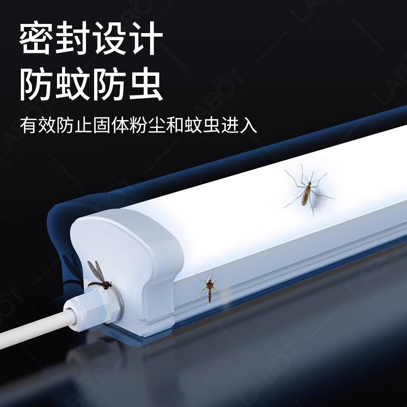 Outdoor Led Waterproof Lamp Tube Cold Storage Workshop Workshop Bathroom Ceiling Strip Light Three-Proof Moisture-Proof Lighting Fluorescent Lamp