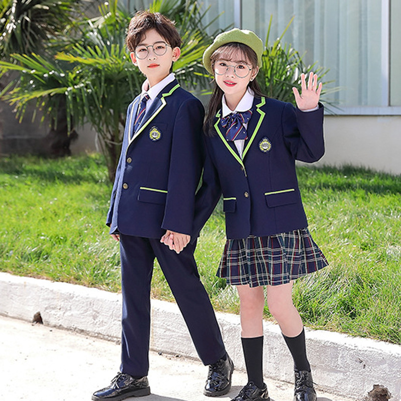 春秋季一二三四五六年级英伦风班服中小学生校服三件套幼儿园园服