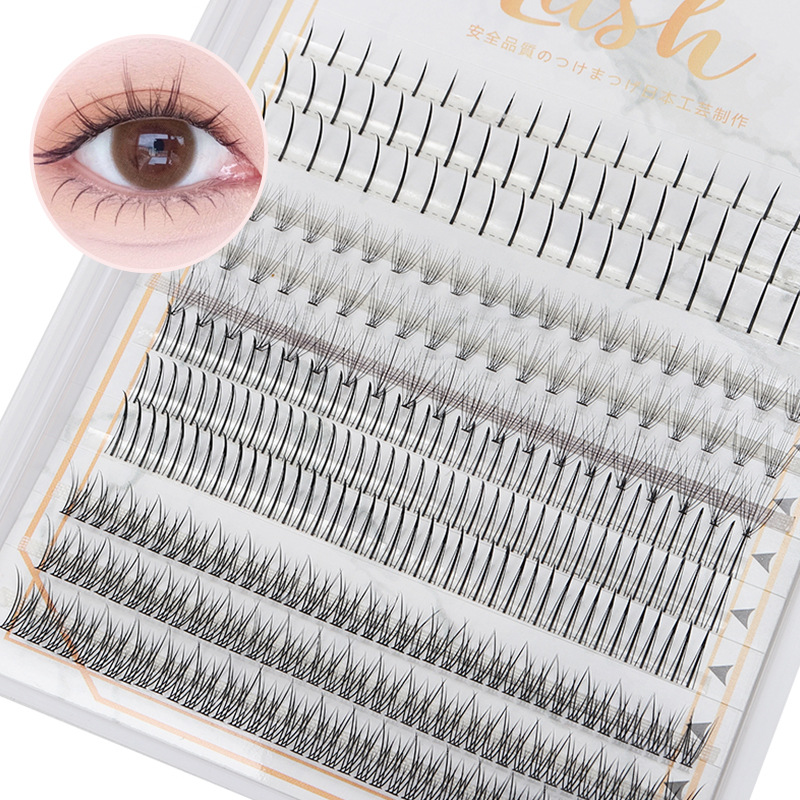 Dingsen False Eyelashes Factory Cross-Border Large Capacity Assortment Pack Grafting Eyelashes Segmented Fishtail Fairy a Hair