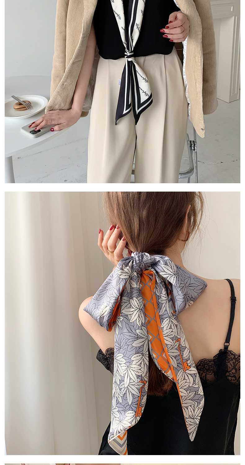 原创发带细窄丝巾小长条女百搭春秋腰带薄韩国装饰领巾围巾搭西装